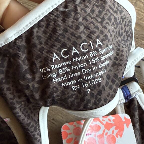 Acacia Free People Sadie Piped Ribbed Bikini Top Sapphire‎ Blue Size Petite NEW - Picture 11 of 11